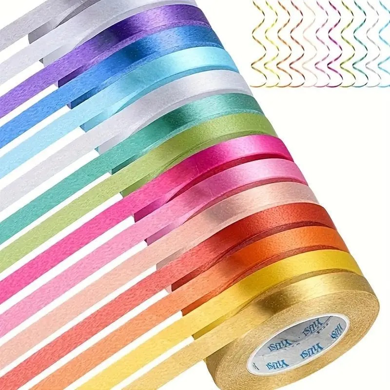 Mixed color ribbon sets, suitable for weddings, birthdays, anniversaries, graduations, craft work, gift packaging, balloon ties, flower decorations, Christmas, Thanksgiving, New Year, Valentine's Day party decorations, Gift Wrapping Supplies