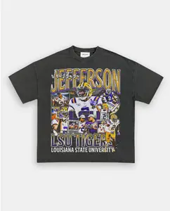 JUSTIN JEFFERSON-LSU TEE, Retro Football Shirt ,Football Shirt Christmas Gift Unisex, Football 90s Vintage Fan Gift,football American Graphic Vintage, Gift For women And Man Unisex T-shirt