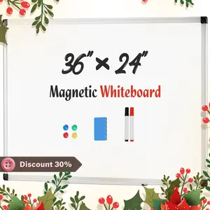 Furnishflex Magnetic Dry Erase Board, 36 X 24 Inches White Board for Home Office School,Sliver Reinforced Aluminum Frame