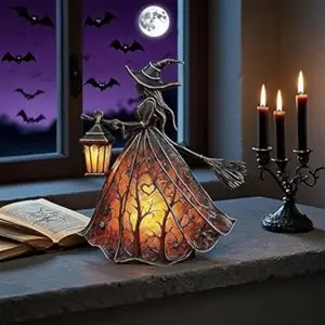 Halloween Witch Light, Gothic Horror Spooky Witch Decoration, Handheld Lighted Lantern, Hat Design, Standing Home Night Lamp, Party Decor, Halloween Gift