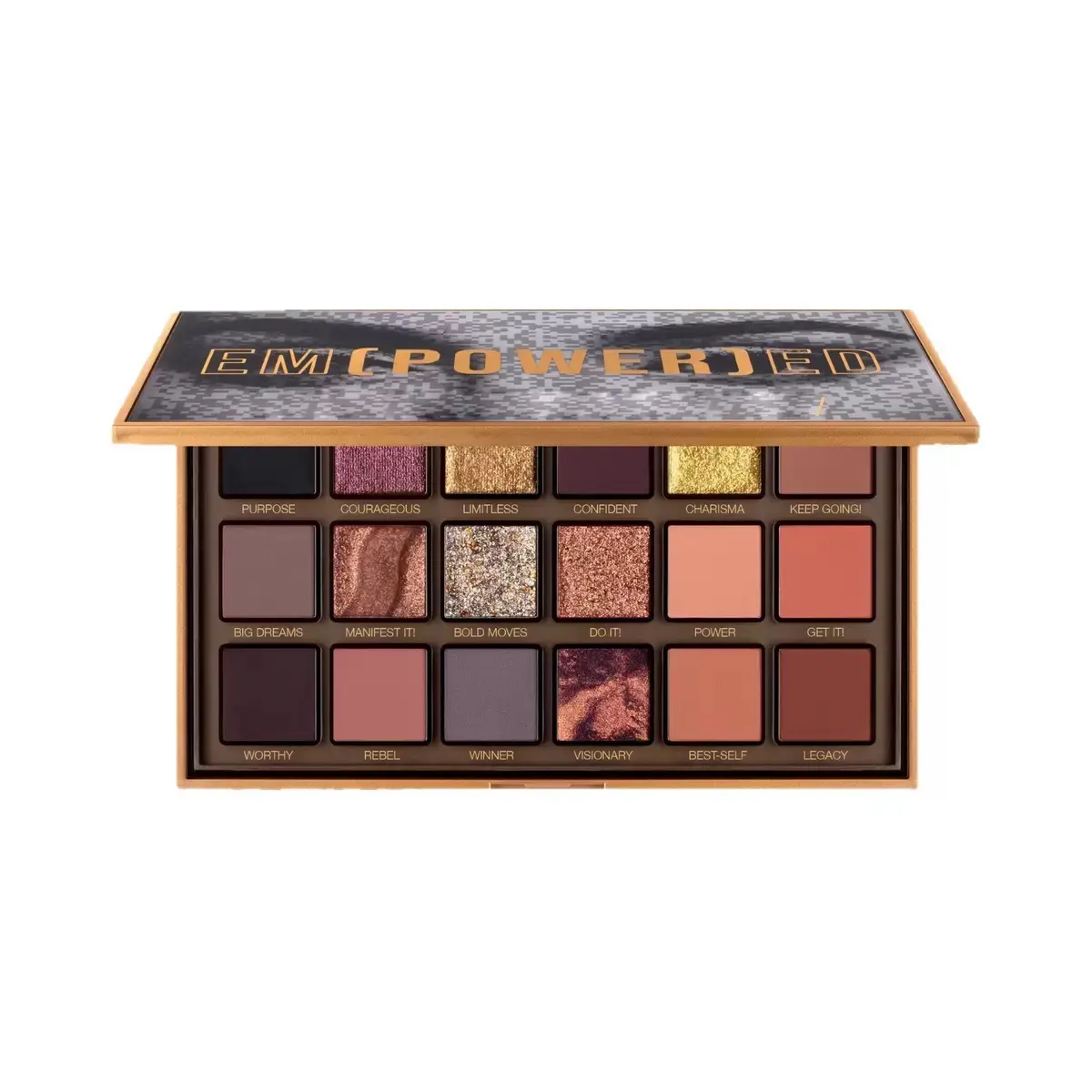 18-Color Empowered Eyeshadow Palette | Warm Earth Tones, Glitter & Matte | High Pigment & Long Lasting | Bold Eye Looks for Daily & Party | Perfect Gift for Makeup Lovers Cosmetic  cosmetic eyeshadow palette glam