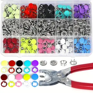 200pcs Snap Fastener Kit Including Metal Snap Buttons And Rings, Complete with Pliers for Pressing, Suitable for Sewing And Crafting in 10 Different Colors, Pop Rivet Aluminum, Pink Pop Rivet, Popet Rivet, / Rivet, Sewing Accessories And Supplies