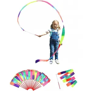 20 Pack Ribbon Dancing Wands Party Favors for Kids, Rainbow Birthday Decorations, Princess Party Supplies, Girls Party Games, Gymnastics Goody Bag Stuffers (Rainbow)