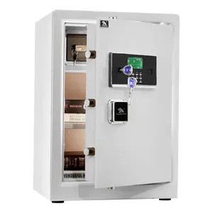 TIGERKING 3.7 Cu Ft Home Safe | Double Key & Password Lock Security Box, White