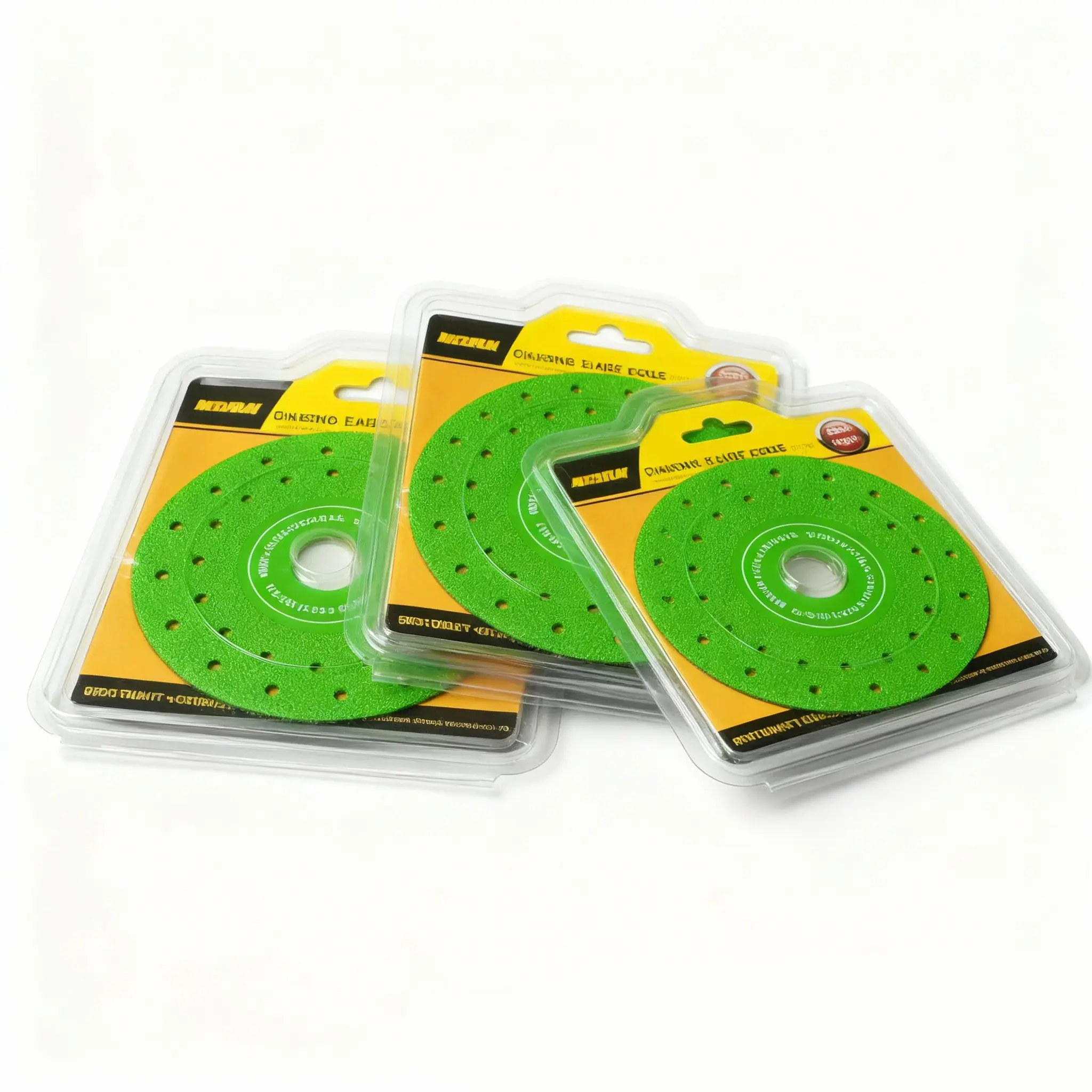 3-Pack Compact Diamond Grinding & Cutting Blades - 4.5-in Flat Angle Grinder Blades for Ceramics, Porcelain, Glass, High Performance, Easy of Use for Construction Tasks