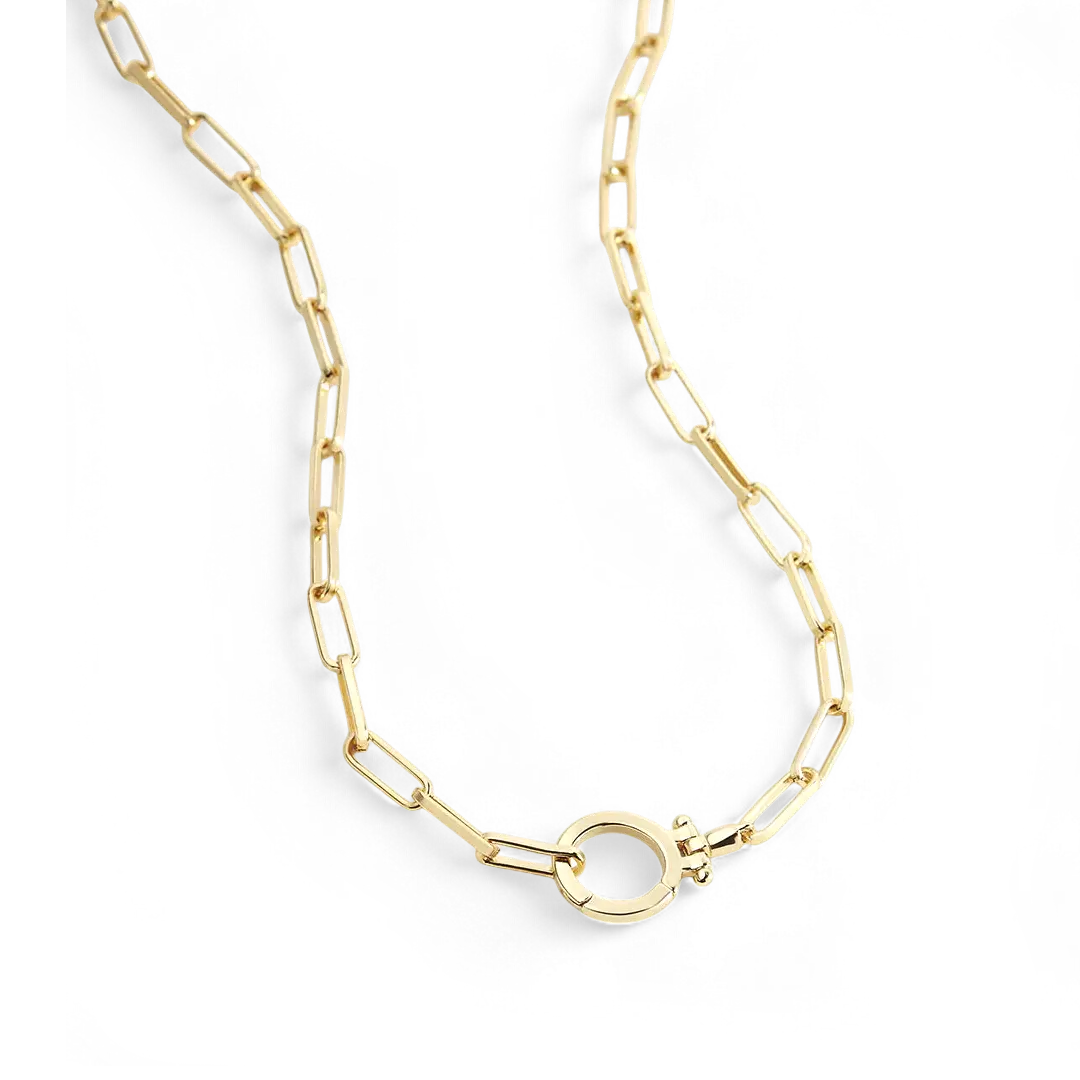 Mint Paperclip Necklace