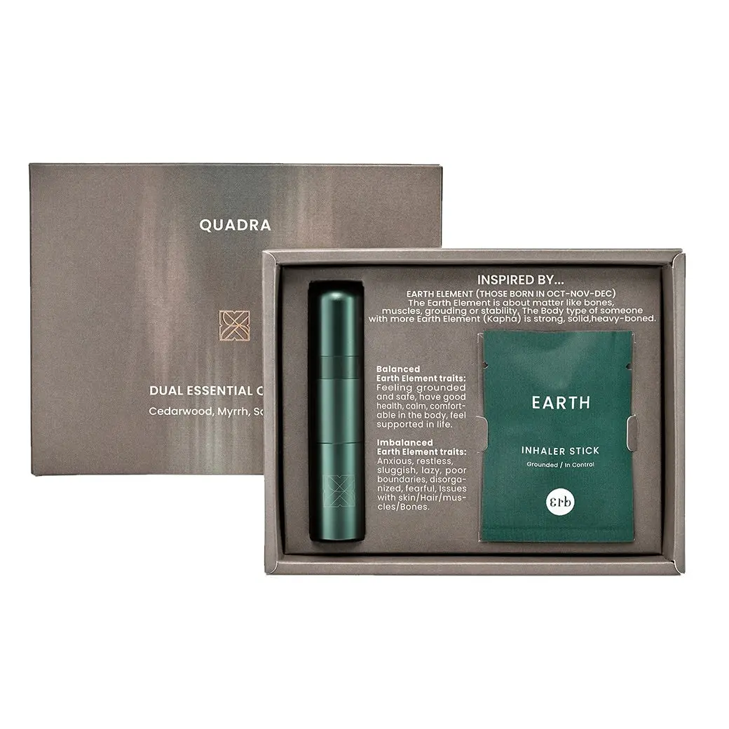 Erb Thailand Quadra Aromatic Dual Inhaler (Inhaler + Essential Oil) — Cedarwood, Myrrh, Sandalwood