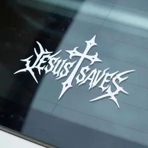 Jesus Saves | Car Sticker Vinyl Decal | Windows Laptops Etc T