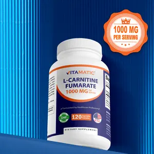 Vitamatic L-Carnitine Fumarate 1000mg Daily Dietary Supplement - 120 Vegetarian Capsules, Fitness Training & Selfcare Support, Dietary Nutrition Supplement for Energy & Wellness