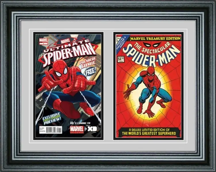 Perfect Cases 2-Comic Display Frame with Premium Moulding, Cutout Design, Wall-Mountable Home Decor, Ideal for Comic Book Lovers, Mount, Photo, Room Decor