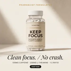 Keep Focus by DoseGeni - Caffeine + L-Theanine + Magnesium + B12 (60 servings)