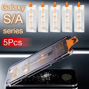 5-piece set supports ultrasonic fingerprint unlocking for Samsung Galaxy S25 Edge S24 S23 S22 S21 A56 A55 A54 A53 A36 A35 A34 5G Phone screen tempered glass protective film, Screen protector, with positioning function, dust-free film, 9H HD