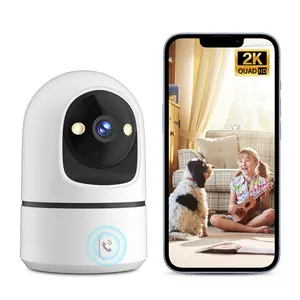 2K 3MP Indoor Security Camera, 360° WiFi Cameras for Home Security, Home Security Camera, Baby/Pet Camera with Phone App, Motion Detection, Auto Tracking, 2-Way Audio, TF/Cloud Storage, 2.4Ghz WiFi