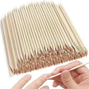 100/300/500 pieces of wooden wax-coated applicators – mini size, unscented, Gentle, suitable for delicate eyebrow, lip, and nose hair removal, home spa treatments, skin smoothing care, nail cleaning, and nail remover sticks