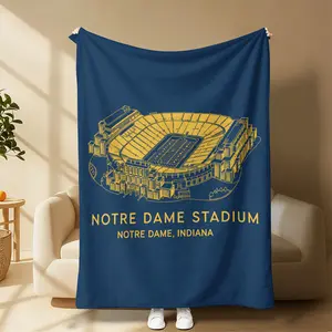 Notre Indiana Football Stadium Blanket for Bed Sofa Home Bedroom Office Travel Family Friends and Kids Birthday Gift Christmas Present Suitable for giving as gifts to friends, parents and children tiktokshopspringglowup