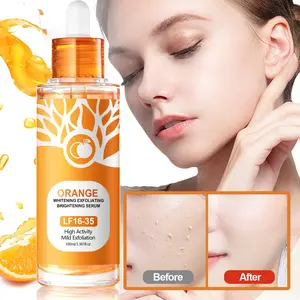 100ml - Orange Whitening Exfoliating Serum - Botanical Fibers & Jojoba Oil Formula - Gently Brightens & Refines Dull Skin - For Face Body Sensitive Skin