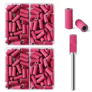 Small Sanding Bands for  Drill with 3.1mm Mandrel Bit, 160 count Set 240# Mini Small Sanding Bands  File  Drill Bits for  Nails Gel Manicures and Pedicures