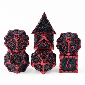 Metal Red and Black Dagger of Venom 7-Dice Set