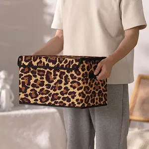 Tiger Print Storage Box with Handles, Bedroom Closet Organizer, Under Bed Storage for Clothes, Blankets, Sheets, Toys
