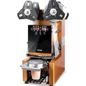 VEVOR Fully Automatic Cup Sealing Machine, 500-650 Cups/H, Cup Sealer Machine for 180 mm Tall 90/95 mm Cup, Electric Boba Tea Sealer with Digital Control LCD Panel for Bubble Milk Tea Coffee, GoldVEVOR Super Brand Day