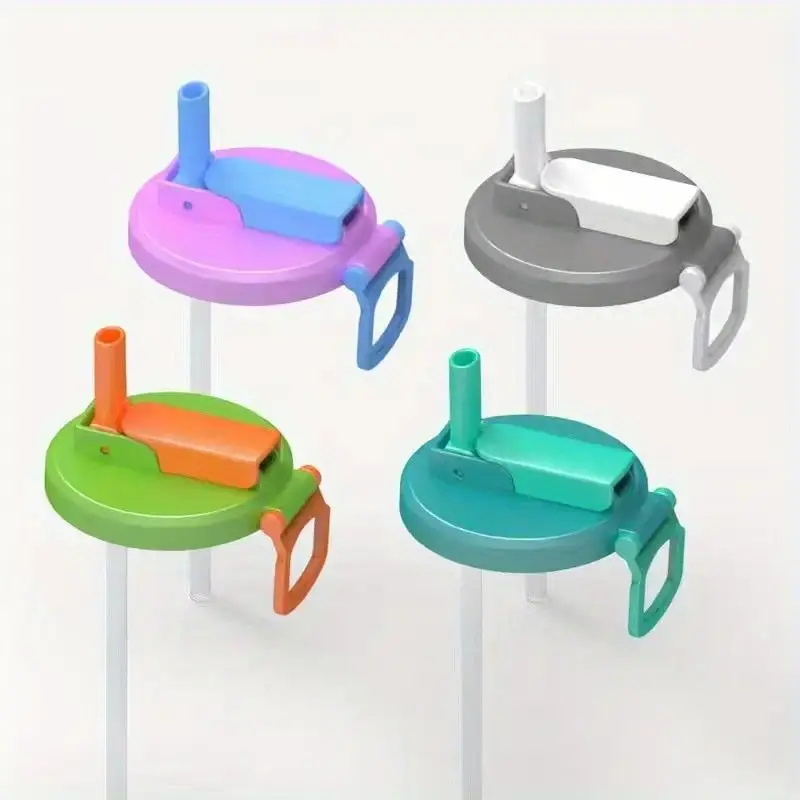 4 Color Soda Can Lids with Straw, Reusable pop can lids for Canned,BPA-Free Can Covers for Soda, Leak-Proof Design