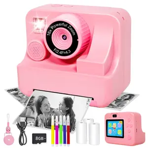 Kids Instant Print Camera – 2.4" Screen, 8GB Card, Type-C Rechargeable, Portable Toy Camera for Girls & Boys Ages 3-12 – Birthday & Christmas Gift