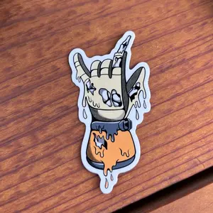 Lineman Hot Gloves Melting IBEW Hardhat Sticker, Electrician, Electrical, Construction Skeleton Decal, Hard Hat Sticker, Blue Collars Stickers, Journeyman, Sparks