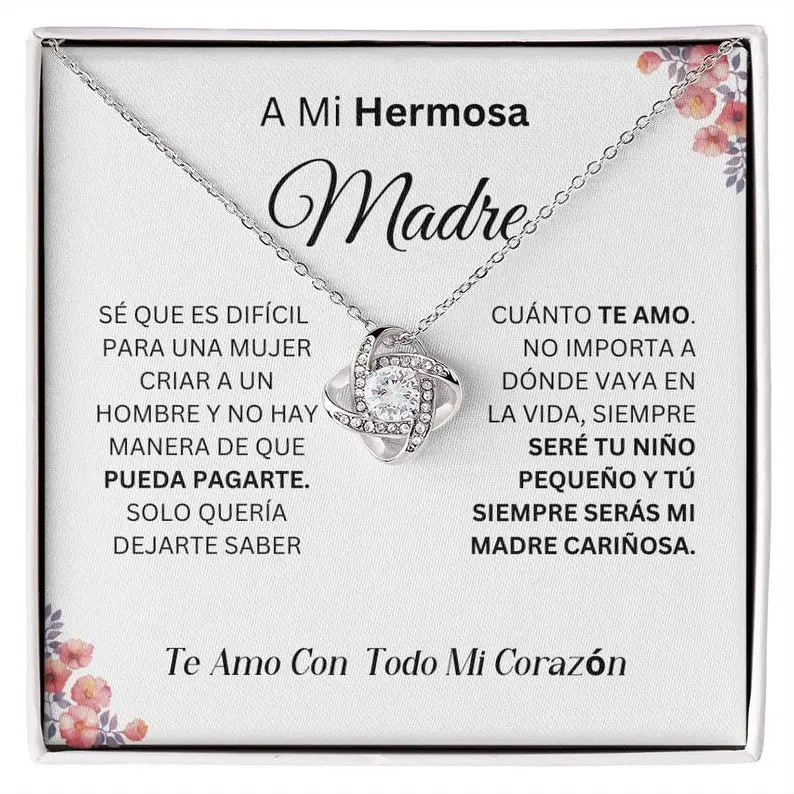 Idea de regalos para madre| Regalo de hijo a mama| regalo para Mamá| Cadena | collar| para mi mama To my Mom Mother Love Knot Necklace