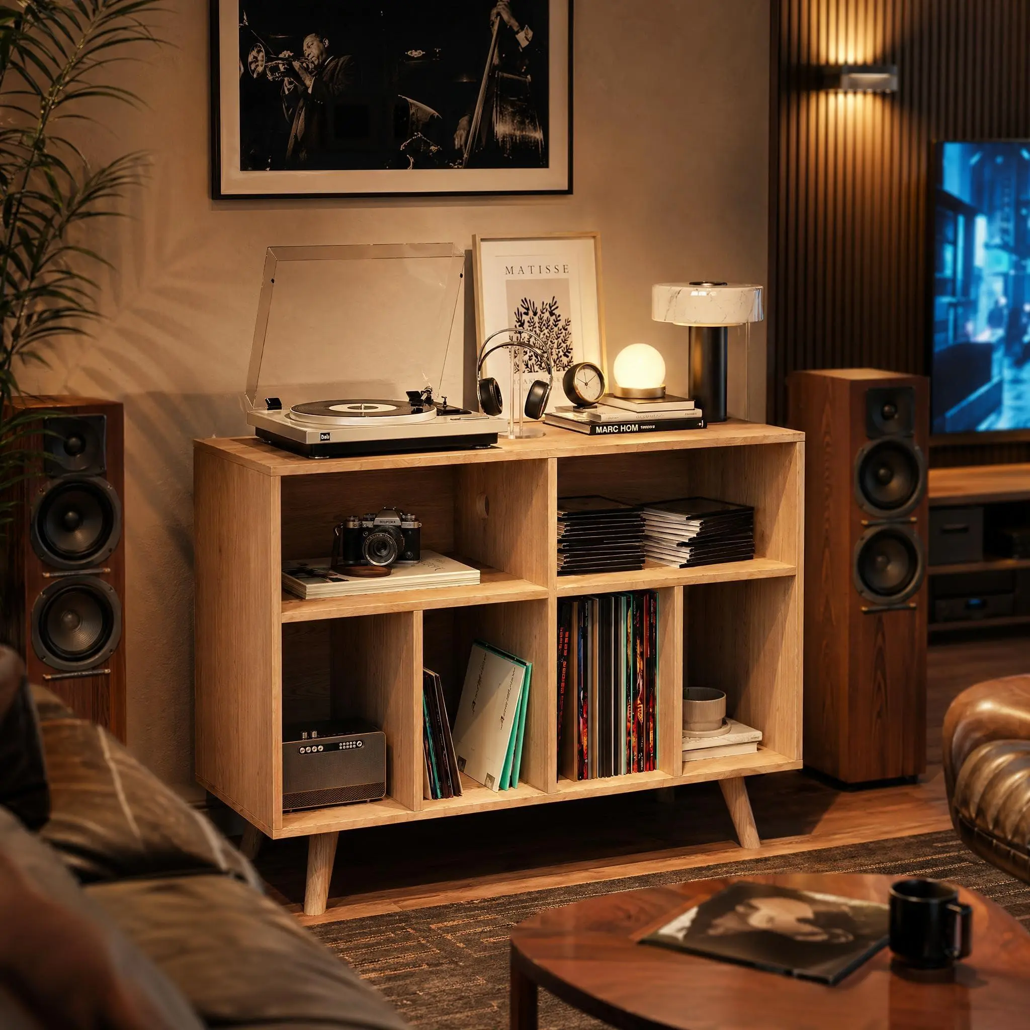 39.5 in Large Record Player Stand with Vinyl Storage and Charging Station, Mid-Century MDF Record Player Cabinet Holds Up to 350 Albums- Natural textilene chair dual power wide rocker party catering quiet operation chicken nesting box