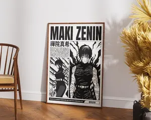 Maki Poster, Jujutsu Kaisen Manga Wall Art, Strong Female Anime Character Print, Black White Otaku Decor, Gift For Fans