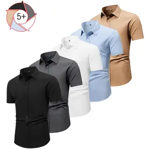 Men’s short-sleeve shirt, casual wrinkle-free short-sleeve shirt, suitable for commuting to work, men’s formal summer shirt, TOKTIK selected apparel, fashionable men’s summer shirt, summer outfit