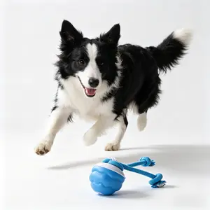 dog Toy Interactive Sound-Making Dog Ball, Electric Motion-Activated Toy with Rope, Random-Path Automatic Moving & Rolling for Boredom Relief in Dogs (Small to Large Breeds)#summervibes #petlovers