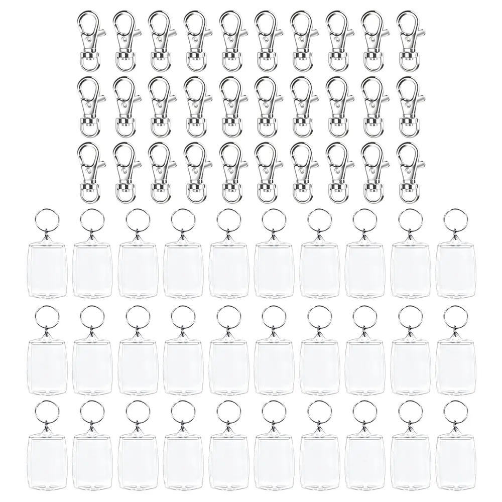 30 Photo Frames, Keychains Made of Acrylic with Transparency, And Metal Hanging Buckles Can Hold Various Family Life Photos, Parent- Photos, Pet Photos, Holiday Gift Pendants