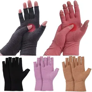 5 Pairs Arthritis Compression Gloves Fingerless Compression Glove Pain Relief Glove for Arthritis Men Women(Medium) Healthcare Tool