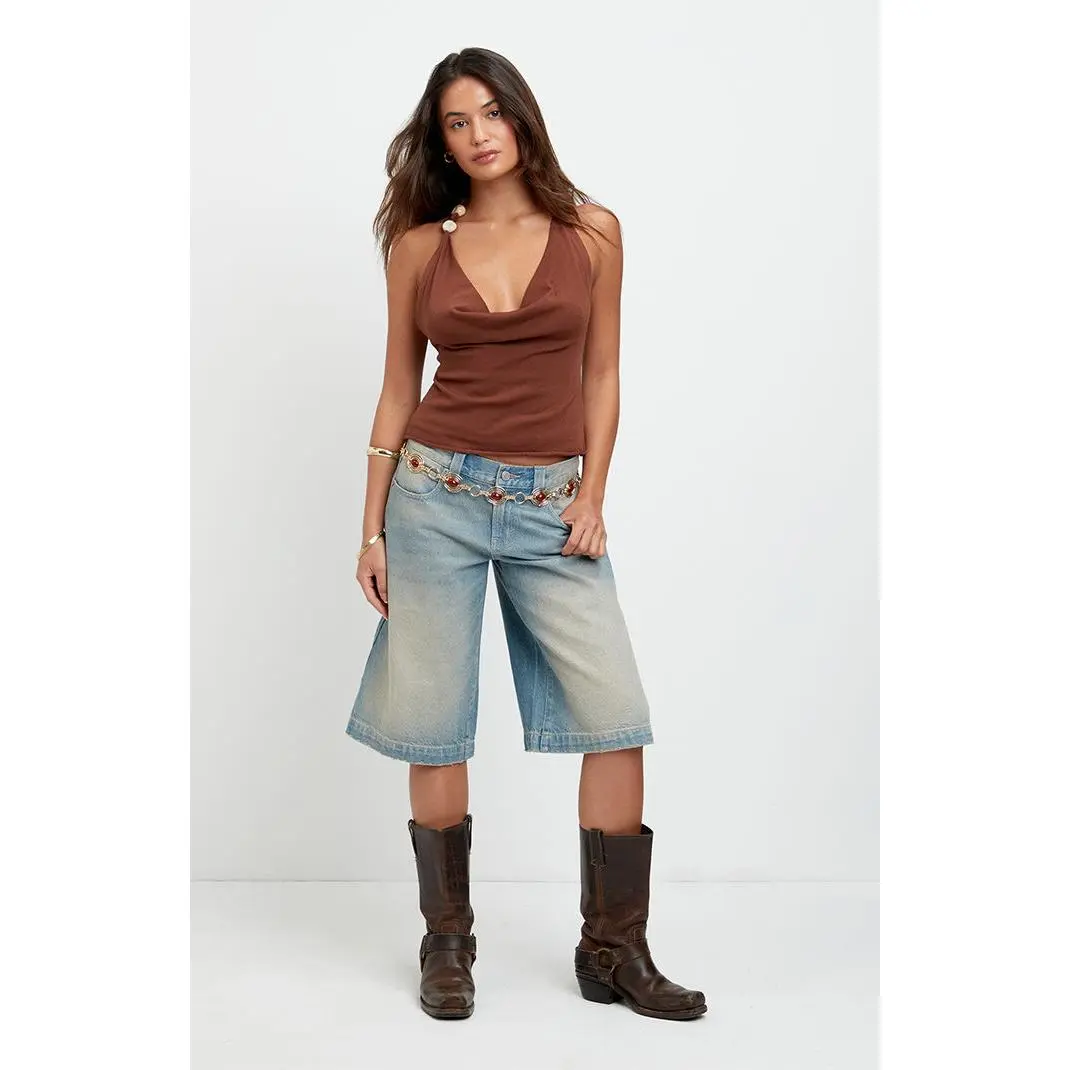 Pacsun Women's Peyton Extreme Jorts Light Blue Tint