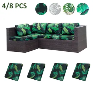 Leaf Print Outdoor Sofa Cushion Covers Set, Multiple Patterns Available, Indoor & Outdoor Use, Living Room Garden Patio Decor