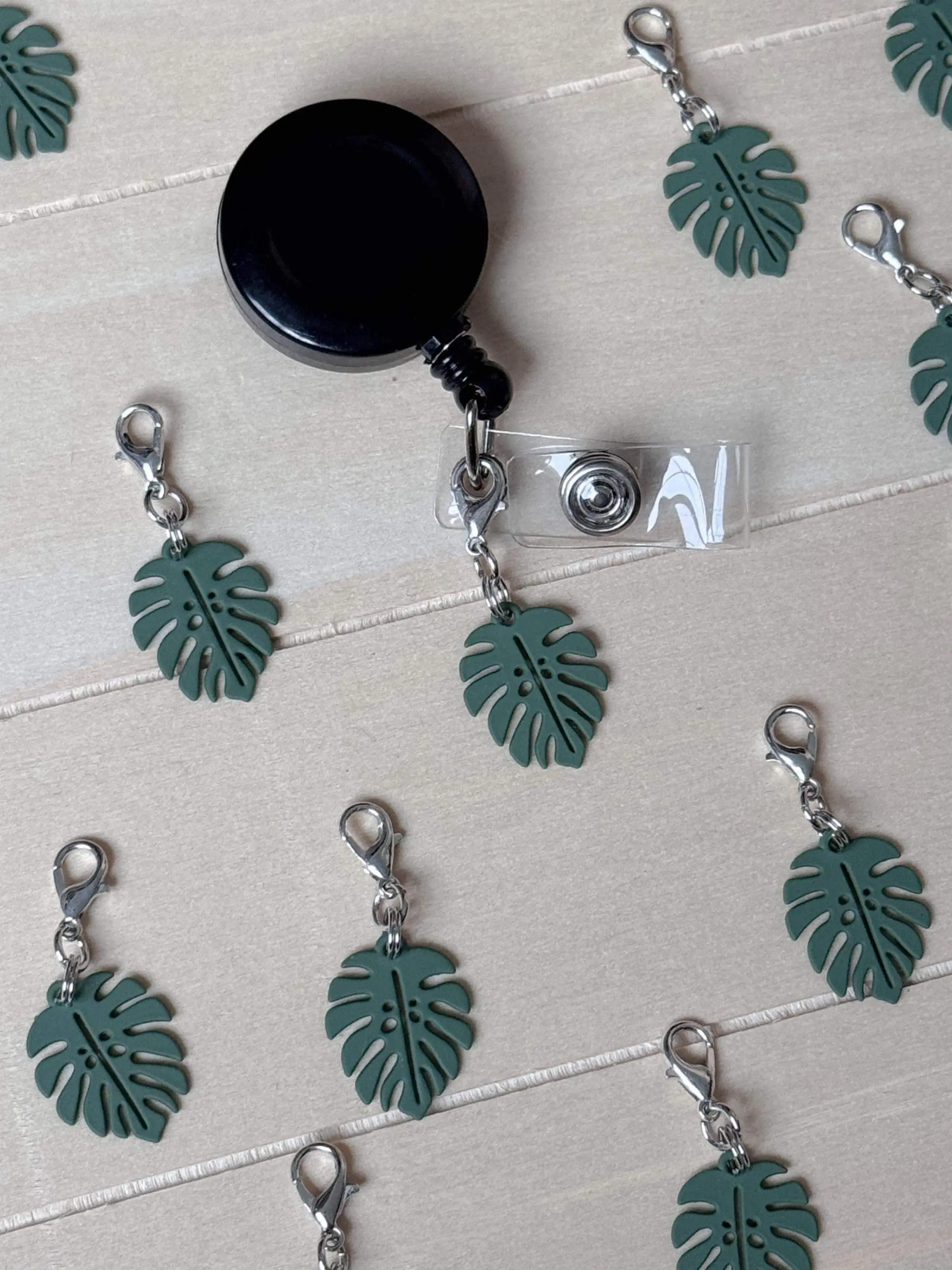Monstera charm badge reel accessory charm for badge buddy nurse gift for nursing student cna medical assistant picu icu plant lover