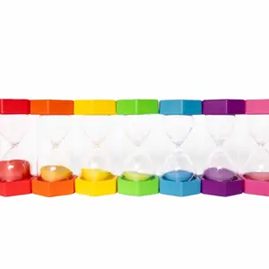 Rainbow Order Sand Timer for Kids 1/3/5/10/15/30/60 Minutes 7 pieces set. Great for Time Management in Neurodiverse Children. Ideal for Home Classroom Office. Reloj de arena en orden Arcoiris Kitchen Utensils Transparent Sturdy