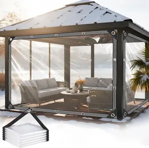 Clear Tarps Heavy Duty Waterproof 7x10ft Clear Tarp with Grommets and Reinforced Edges 14Mil Thickened Tear Resistant Clear Vinyl Plastic Tarp for Outdoor Patio Chicken Coop Greenhouse Plant