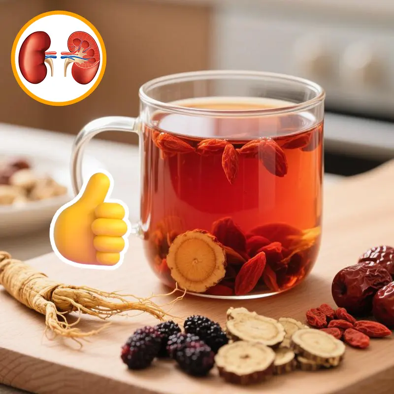 Kidney tea formula Ginseng Five Treasure TeaCombination Scented Tea Five Treasure Tea RedDate Wolfberry Tea Men's Tea Health TeaMulberry Herbal Formula Health Tea