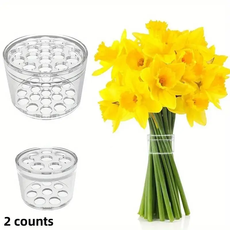 Transparent Flower Arranger Set L+small, Spiral Ikebana Stem Holders, Durable Plastic Material, Perfect for Floral Displays & Home Decor