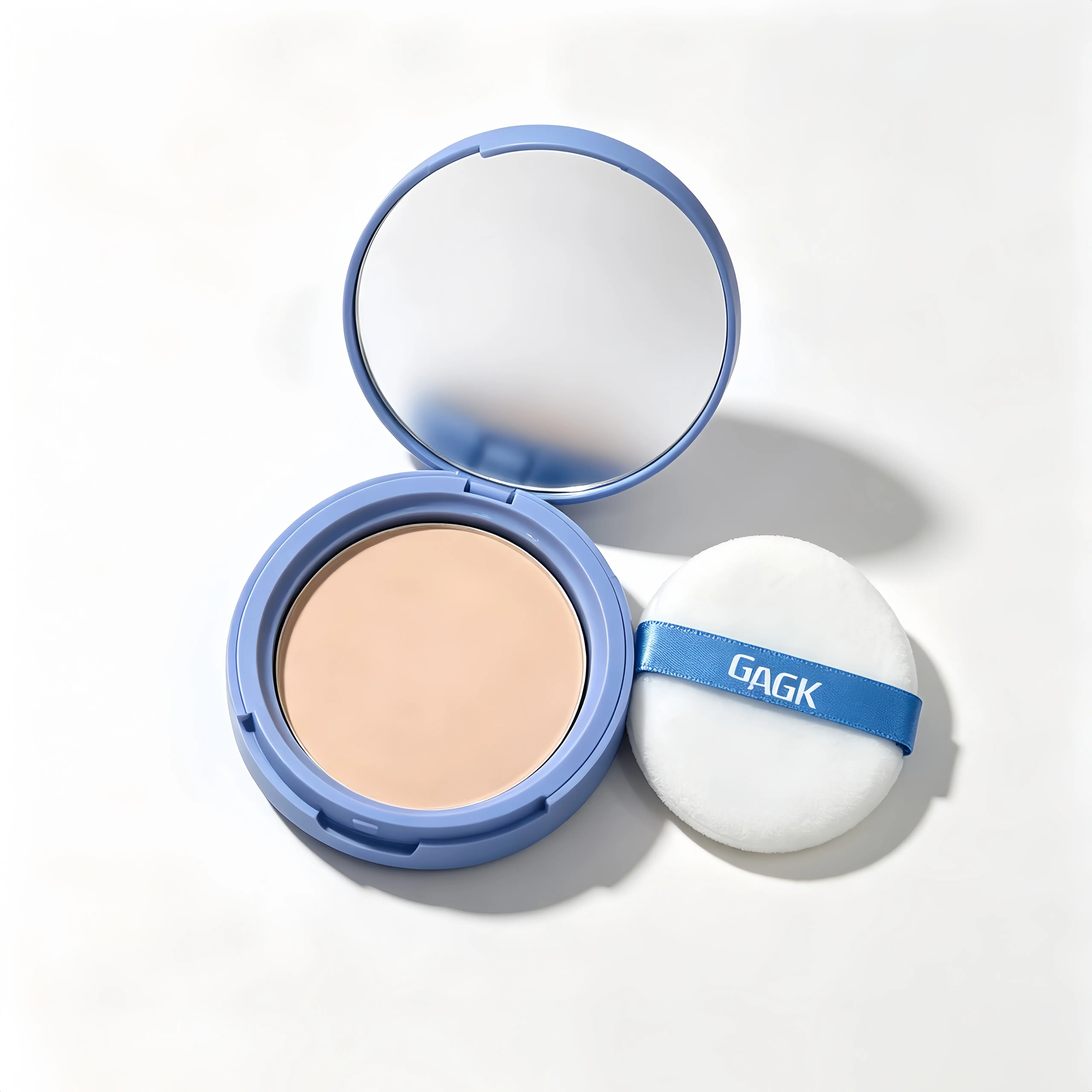 Matte Pressed Setting Powder, Oil Control Blurring Finishing Powder, Smooth Fine Texture Creaseless Face Powder with Built‑in Mirror & Soft Puff, Portable for Daily Makeup Touch‑Up