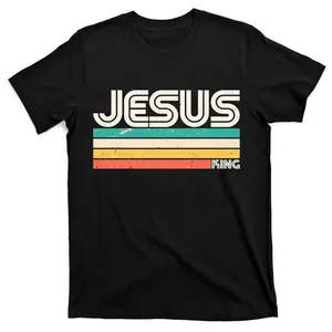 Vintage Jesus King T-Shirt Cotton MenswearFashion 	 Unisex T-shirts M-5XL adult Streetwear Casual