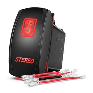 Nilight 5Pin Laser On/Off Stereo Rocker Switch Red
