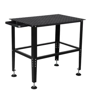 Heavy Duty Steel Welding Table 36"x24" – 1500lbs Capacity Workbench with 5/8" Fixture Holes, Adjustable Legs, Ideal for Fabrication, Auto Repair, Workshop, Metalworking