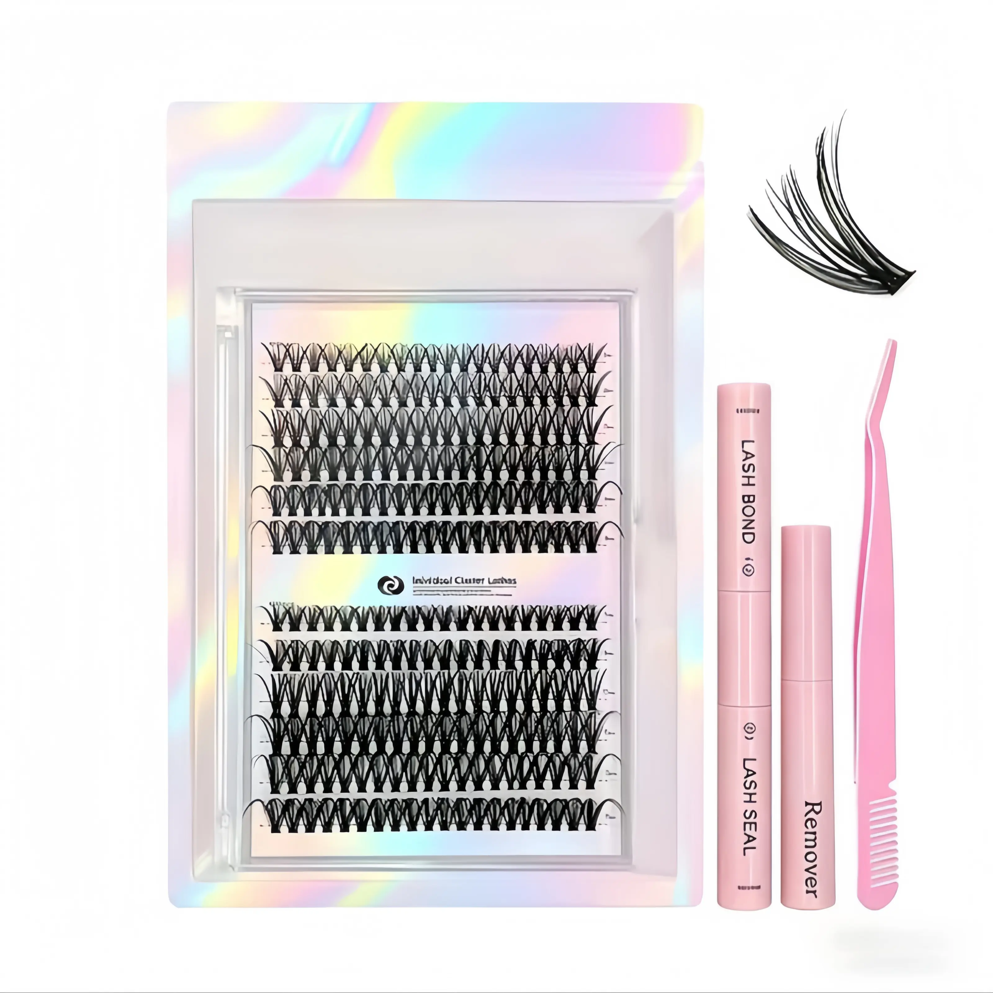 Volume Cluster Eyelash Extensions 240Pcs WispyIndividual Lashes D Curl Waterproof Eyelash ClustersSoft False diy