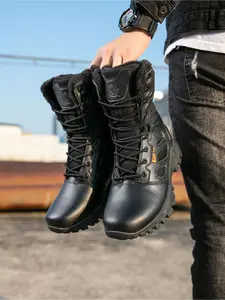 Men's Winter Anti-Slip Wear-Resistant Classic Boots, Warm Comfortable Snow Boots, Outdoor Fleece Lined Thick Sole Hiking Travel Shoes