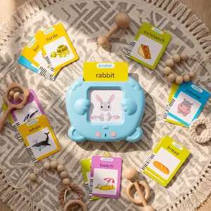 Educational Talking Flash Cards for Toddlers 2-4 Years, 224 Words Pocket Vocabulary Builder, Screen-Free Speech Development Learning Toys, Portable Airplane Travel Essentials to Keep Kids Busy, Perfect Preschool Gift