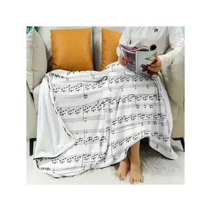 Beethoven's Moonlight Piano Sheet Music Blanket - Soft Flannel Lightweight All-Season Throw Home, Gym, Travel & Camping - Digital Print Music Lovers, Friends & Family, Musical Theme Decor |   Durable, Piano Blanket