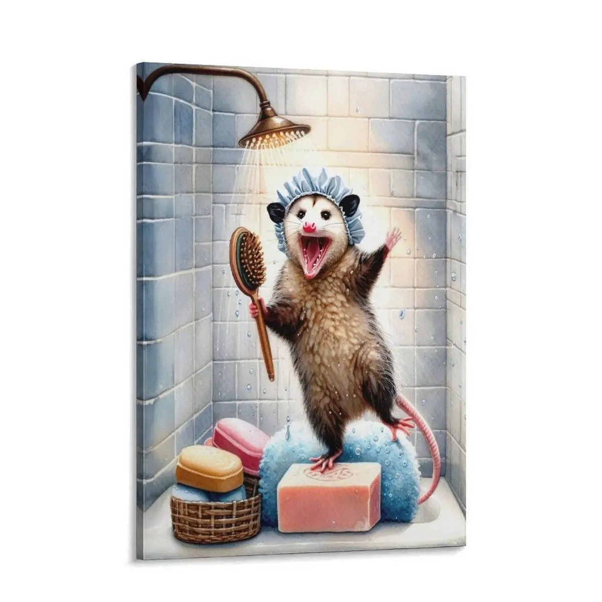 Possum Bathroom Art Poster Print, Funny Possum Screeching Poster, Vintage Forest Animal Toilet Wall Decor, For Office Home Decor Bedroom Living Room Wall Decor Decoration Artistic